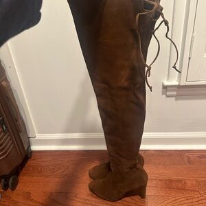 Stuart Weitzman Highland Brown Suede Over-the-Knee Boots